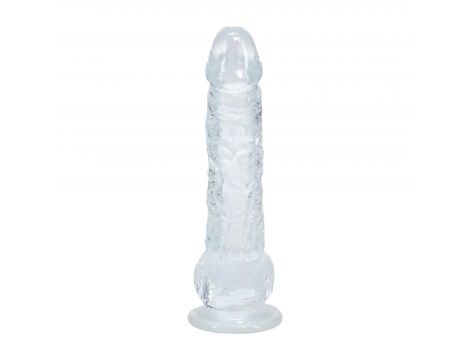Realistyczne dildo z jądrami transparentne RealRock 13 cm - 2
