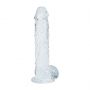 Realistyczne dildo z jądrami transparentne RealRock 13 cm - 2