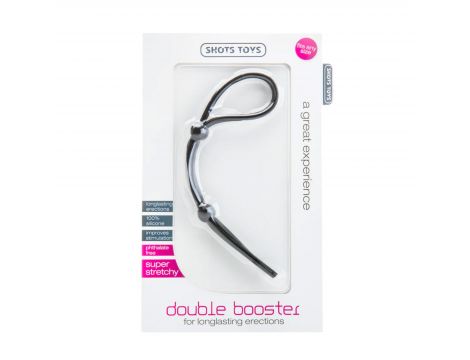 Pierścień erekcyjny regulowany Double Booster Shots Toys czarny silikonowy - 2