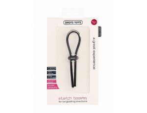 Pierścień erekcyjny Stretch Booster ShotsToys silikonowy czarny
