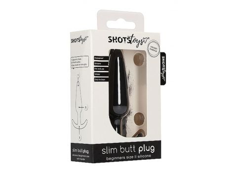 Smukły korek analny silikonowy ShotsToys czarny - 3