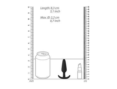 Smukły korek analny silikonowy ShotsToys czarny - 2