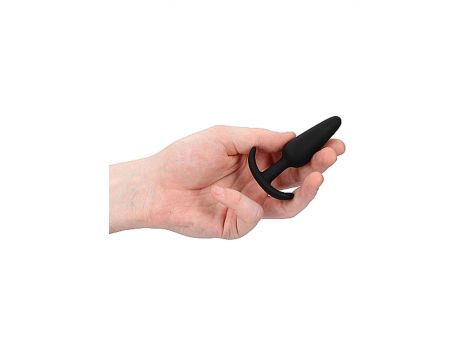 Smukły korek analny silikonowy ShotsToys czarny