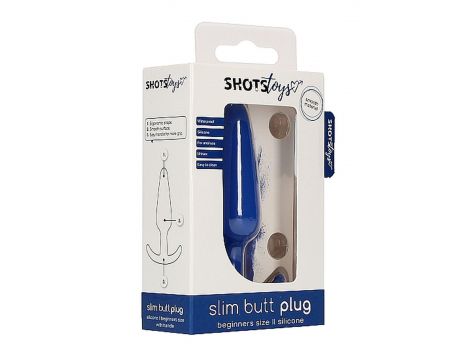Korek analny silikonowy ShotsToys niebieski - 2
