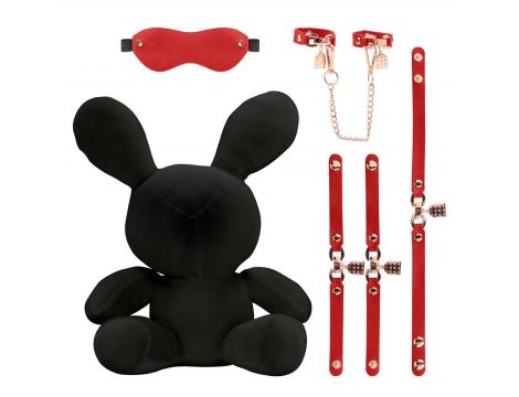 Królik bondage pluszowy S-Line welwetowy duży czarny - 2