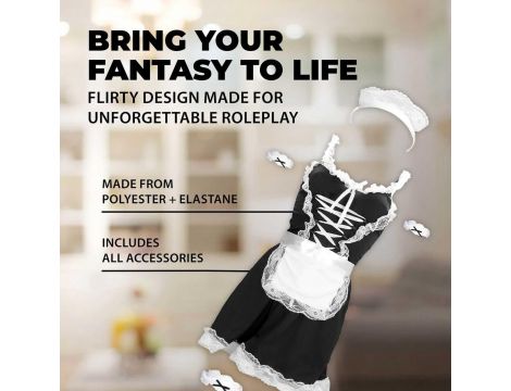 French Maid Costume - S/M - Black - 6