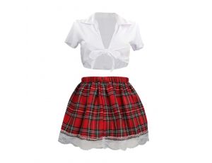 Schoolgirl Costume - S/M - White