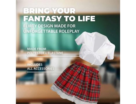 Schoolgirl Costume - S/M - White - 4