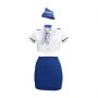 Stewardess Costume - S/M - Blue/White - 3