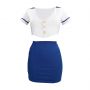 Stewardess Costume - S/M - Blue/White - 8