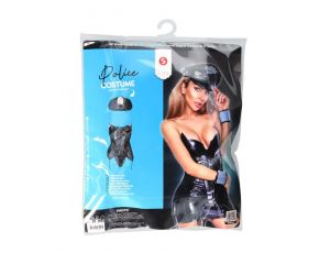 Kostium policjantki wetlook S Line czarny S/M