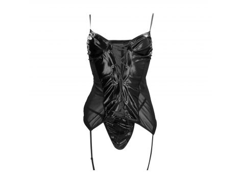 Kostium policjantki wetlook S Line czarny S/M - 5