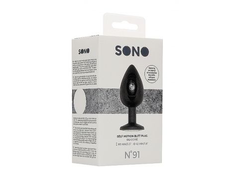 Korek analny Sono z ruchomą kulką silikonowy 9,5 cm czarny - 5