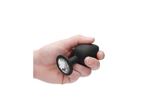 Korek analny Sono z ruchomą kulką silikonowy 9,5 cm czarny - 3