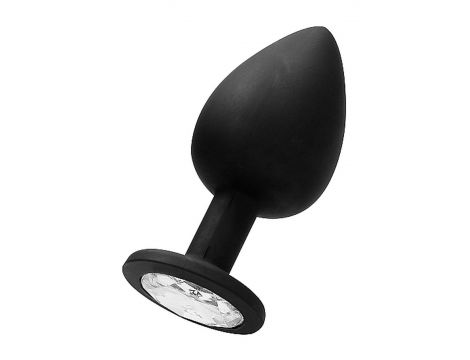 Korek analny Sono z ruchomą kulką silikonowy 9,5 cm czarny