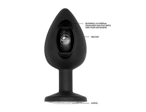 Korek analny Sono z ruchomą kulką silikonowy 9,5 cm czarny - 7