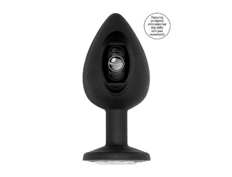 Korek analny Sono z ruchomą kulką silikonowy 9,5 cm czarny - 6