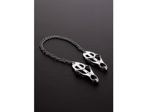 Klipsy na sutki koniczynowe z łańcuchem Steel 50 cm - 2