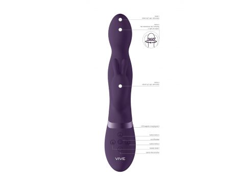 Wibrator króliczek Niva ShotsToys fioletowy USB 360 stopni - 3