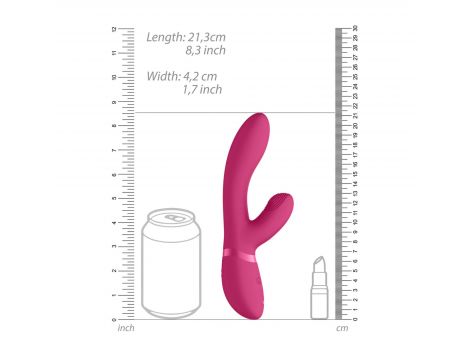 Wibrator króliczek silikonowy Vive Kyra różowy USB 21 cm - 7