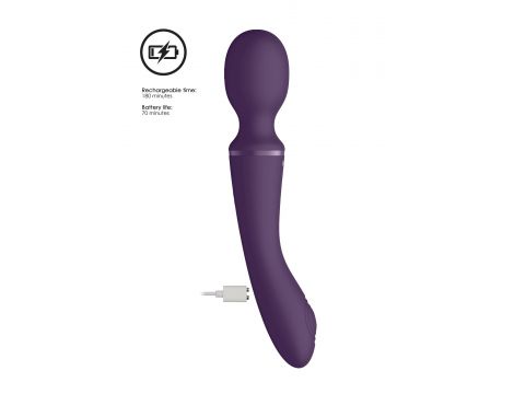 Różdżkowibrator silikonowy Vive Enora fioletowy USB 22 cm - 12