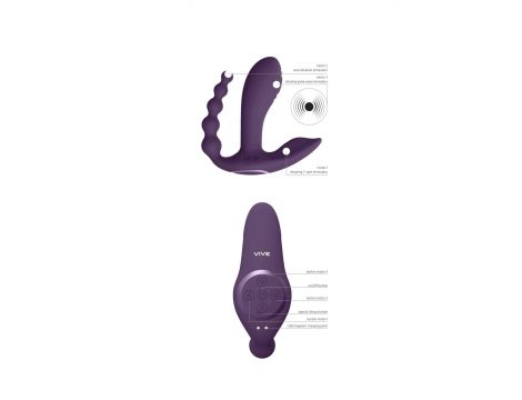 Wibrator analny Kata Vive fioletowy z pilotem USB