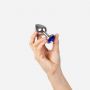 BLUE JEWELLED METAL BUTT PLUG M - 3