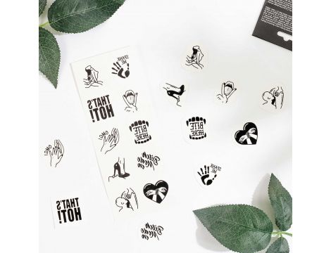 Zestaw 10 tymczasowych tatuaży Kinky Collection Secret Play - 2
