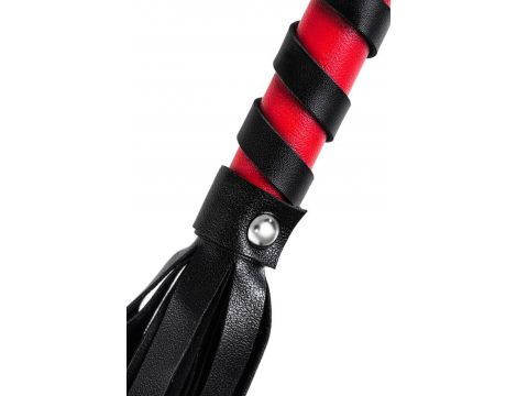 Pejcz Anonymo ze skóry PU czarny czerwony 45 cm - 4