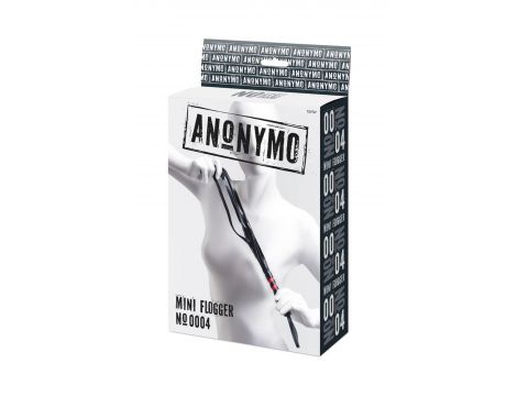 Pejcz Anonymo ze skóry PU czarny czerwony 45 cm - 6