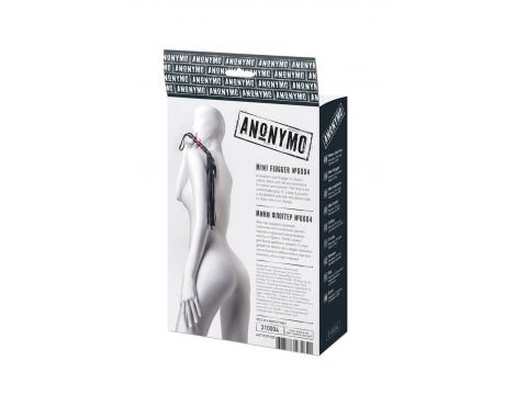 Pejcz Anonymo ze skóry PU czarny czerwony 45 cm - 5