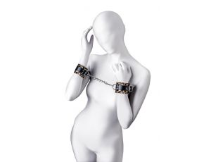Anonymo handcuffs, PU leather, print, 19.5 cm