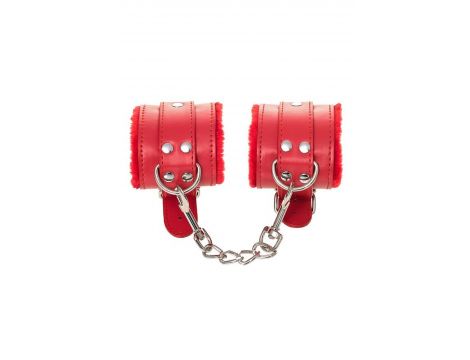 Anonymo handcuffs, PU leather, red, 27 cm - 8