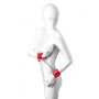 Anonymo handcuffs, PU leather, red, 27 cm - 3