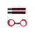 Anonymo handcuffs, velour, red, 24 cm