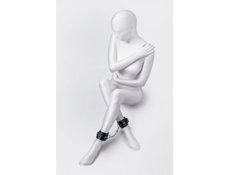 Kajdanki na kostki Anonymo ze skóry PU czarne 26,5 cm - 4