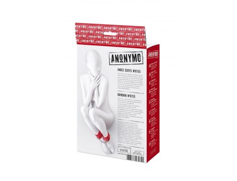 Kajdanki skórzane Anonymo czerwone 27 cm uniwersalne - 4