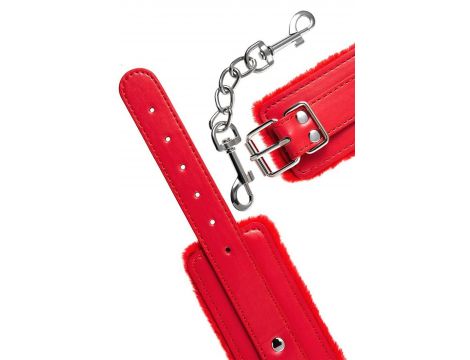 Kajdanki skórzane Anonymo czerwone 27 cm uniwersalne - 9