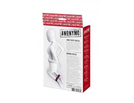 Kajdanki na kostki welurowe Anonymo czerwone 29 cm - 7
