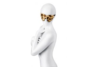 Maska Anonymo skóra PU z printem czarna 26 cm