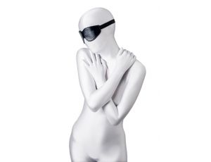 Maska BDSM Anonymo ze skóry PU czarna 26.5 cm