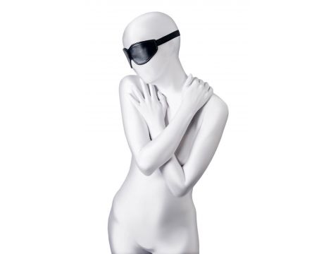Maska BDSM Anonymo ze skóry PU czarna 26.5 cm
