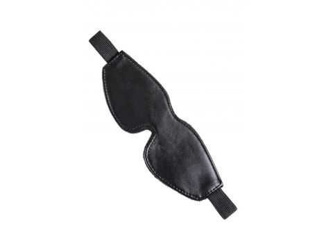 Maska BDSM Anonymo ze skóry PU czarna 26.5 cm - 4