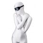 Maska BDSM Anonymo ze skóry PU czarna 26.5 cm - 2