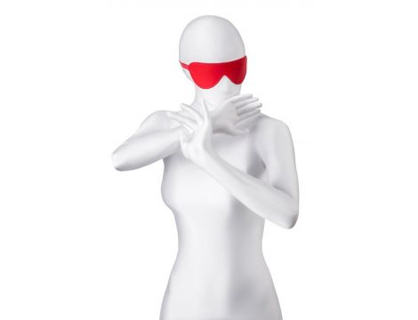 Maska BDSM Anonymo ze skóry PU czerwona 65 cm - 4