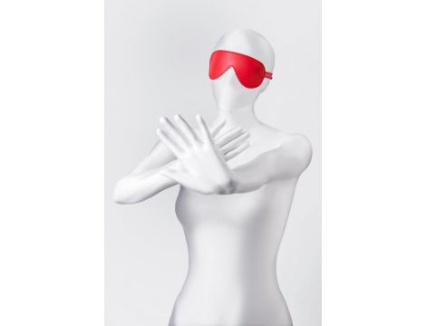 Maska BDSM Anonymo ze skóry PU czerwona 65 cm - 3