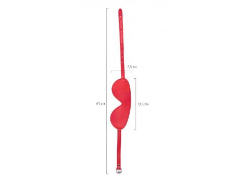 Maska BDSM Anonymo ze skóry PU czerwona 65 cm - 2
