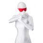 Maska BDSM Anonymo ze skóry PU czerwona 65 cm - 5