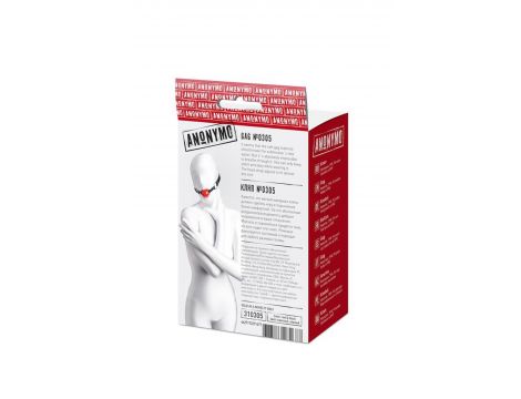 Anonymo gag, TPR, red, 64 cm - 8