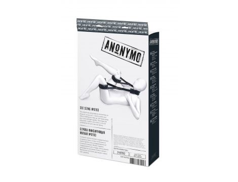 Anonymo fixing sling, PU leather, black, 145 cm - 2